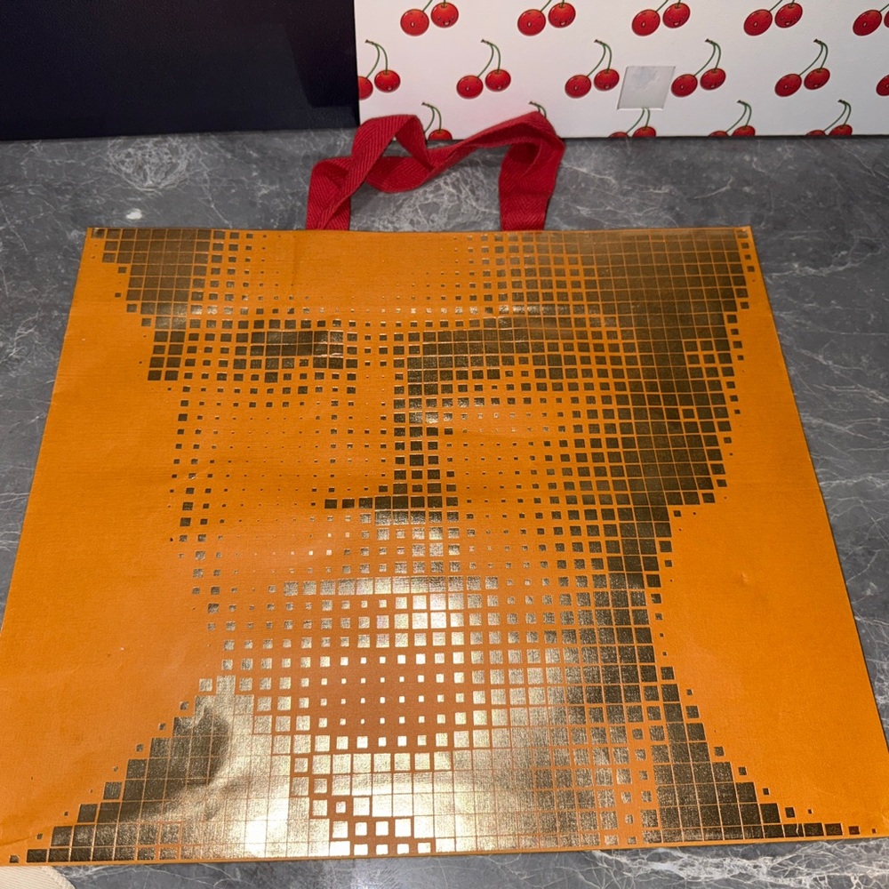 Authentic Louis Vuitton Gold Graphic Christmas shopping Bag